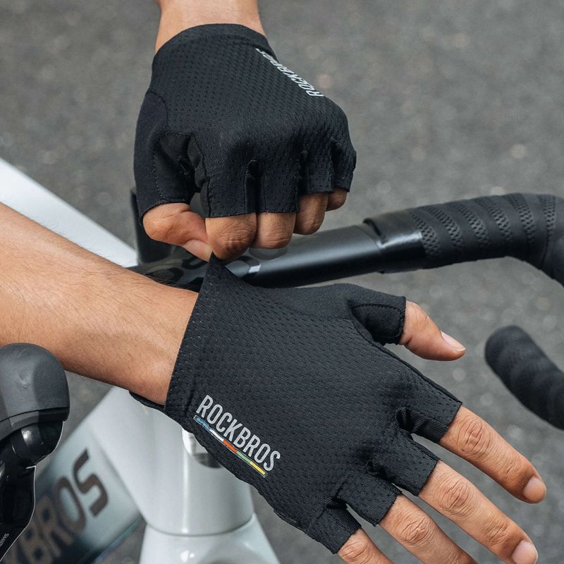 Rockbros ROAD TO SKY Short Shock Absorbing Cycling Gloves S - Black s \ czarny kesztyű 16220043002-211643