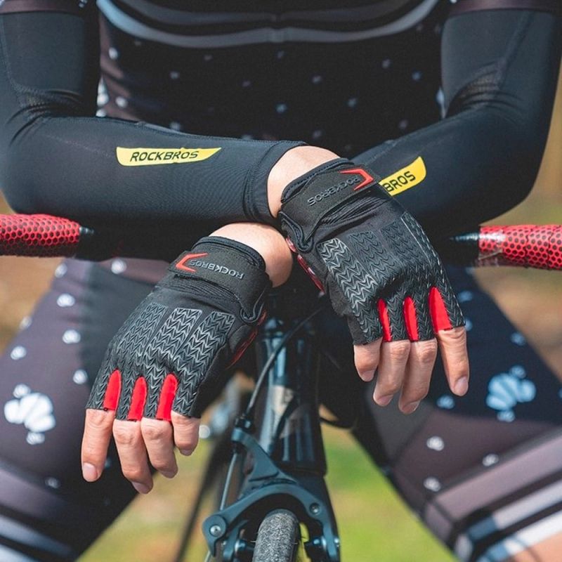 Rockbros L cycling gloves with gel inserts - black and red l \ czarny || czerwony kesztyű 7016802869410-157290
