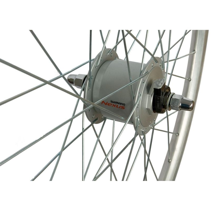 28 Inch Front Wheel With Shimano Hub Silver Rim