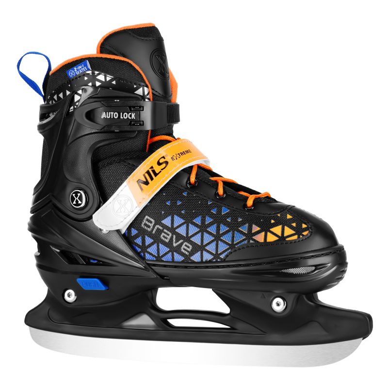 NH18190A 4-in-1 BRAVE BLUE-ORANGE ROLLER SKATES SIZE S (29-33) WITH NILS EXTREME HOCKEY BOARD narancssárga utcai cipő