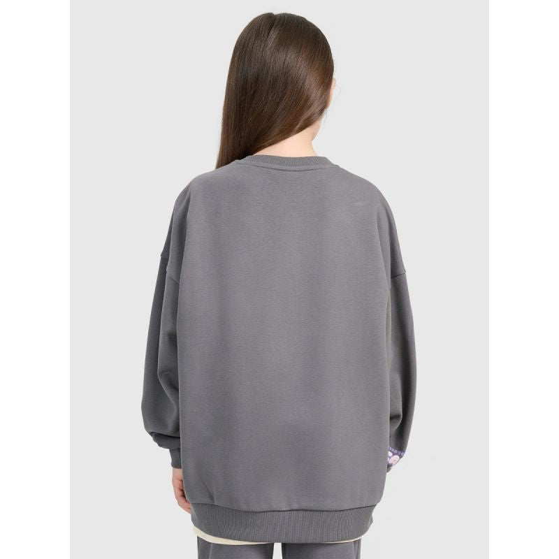 Oversized sweatshirt without a hood for girls 4F 4FJRAW25TSWSF2438-22S pulóver