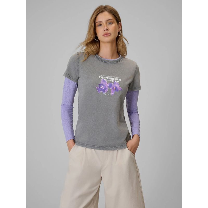 4F Women's regular printed T-shirt póló 4FRSS26TTSHF4513-27S