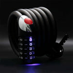 Rockbros bike lock – steel cable, 5-digit code + LED, utcai cipő 5907769384219-211820
