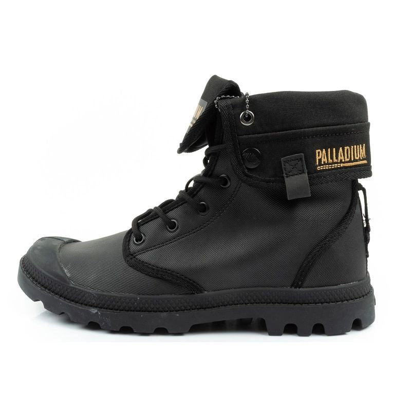 Palladium Women's Baggy Coated High Top Sneakers Fashionable Black fekete utcai cipő