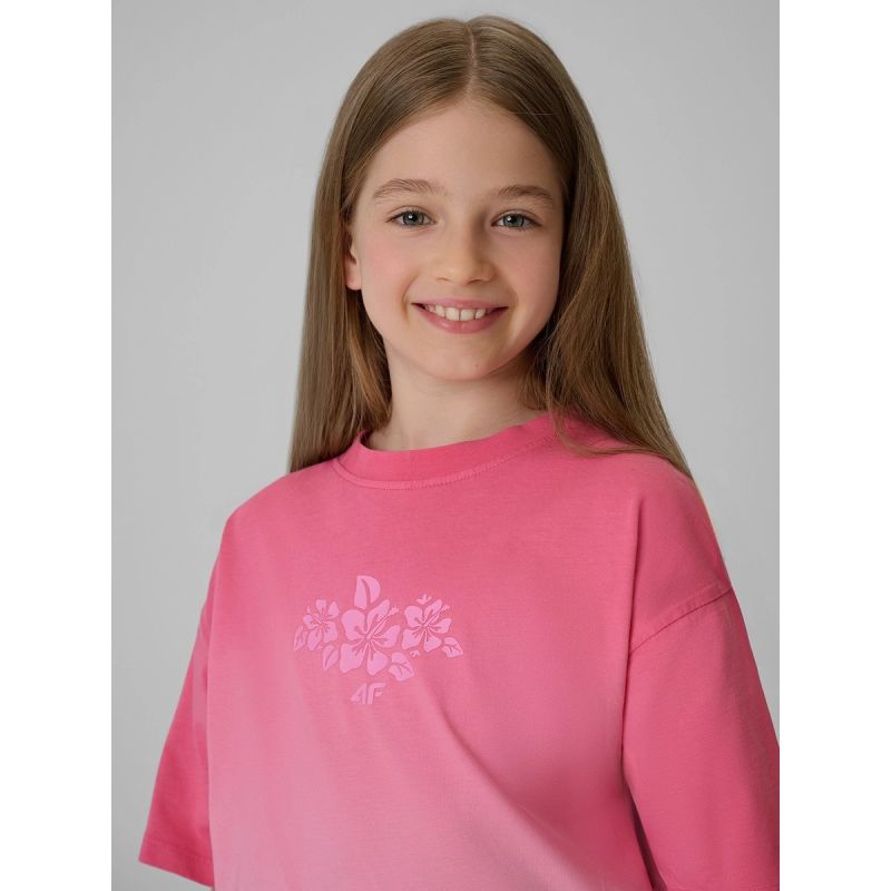 4F Girls' loose T-shirt with print 158/164 ruházat 4FJRSS26TTSHF4186-90A