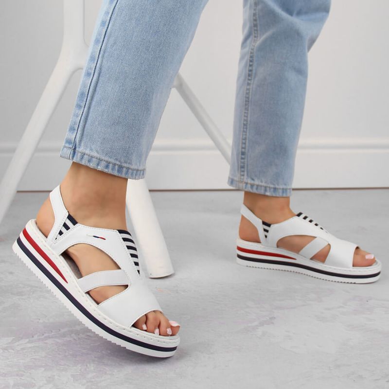 Rieker W V02Y5 wedge white fehér sandals