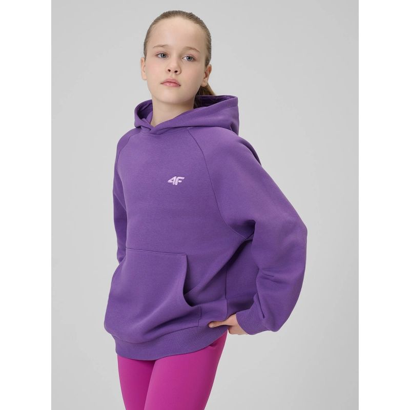 Girls' loose sweatshirt with hood 4F