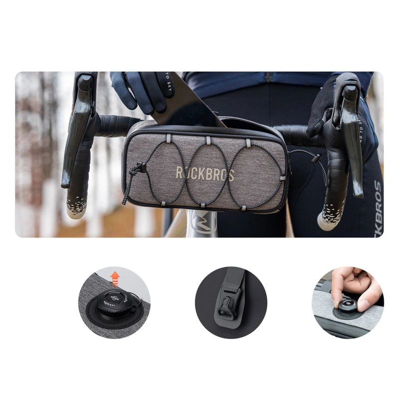 Rockbros TL001 ROAD TO SKY 1.9L Handlebar Waterproof - Gray szary sporttáska 5907769384219-211528