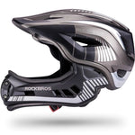 Rockbros TT- children's bicycle helmet with removable chinbar, size S - gray czarny || szary \ s helmets, martial arts equipment