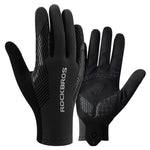 Rockbros cycling gloves spring/summer/autumn, full, size: XL - black czarny \ xl kesztyű