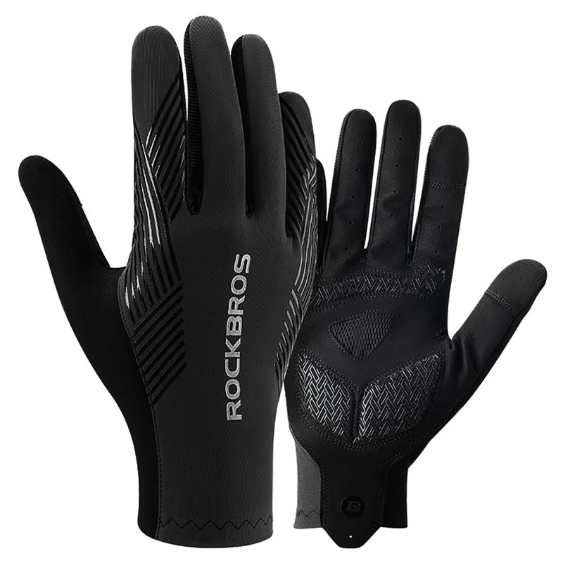 Rockbros cycling gloves spring/summer/autumn, full, size: XL - black czarny \ xl kesztyű
