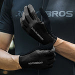 Rockbros cycling gloves spring/summer/autumn, full, size: XL - black czarny \ xl kesztyű