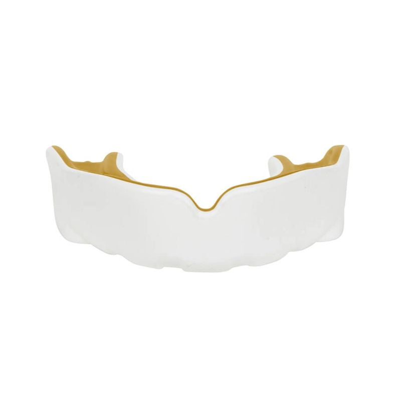 DBX Bushido Gel Mouthguard + Box - White and Gold | GelTech arany protectors and knee pads