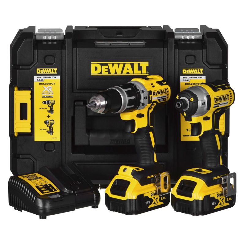 Combo Kit 18V DCD796+DCF887 2x5.0Ah DCK266P2T