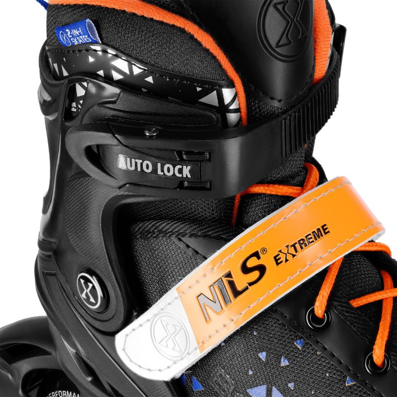 Nils Extreme BRAVE 4-in-1 Roller Skates Blue-Orange Size L (39–43) with Replaceable Hockey Blade narancssárga korcsolya 16-21-129