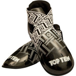 TOP TEN OSTT-PU "SUPERLIGHT PRISM" Foot Protectors (WAKO APPROVED) czerwony+m protectors and knee pads