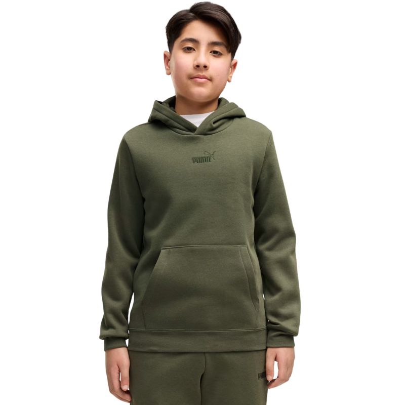 Puma ESS Small No. 1 Logo Centered Hoodie for Kids 692976 khaki gyerek kapucnis pulóver 69297686
