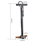 Rockbros Floor Pump with Pressure Gauge - Black and Orange narancssárga pumps