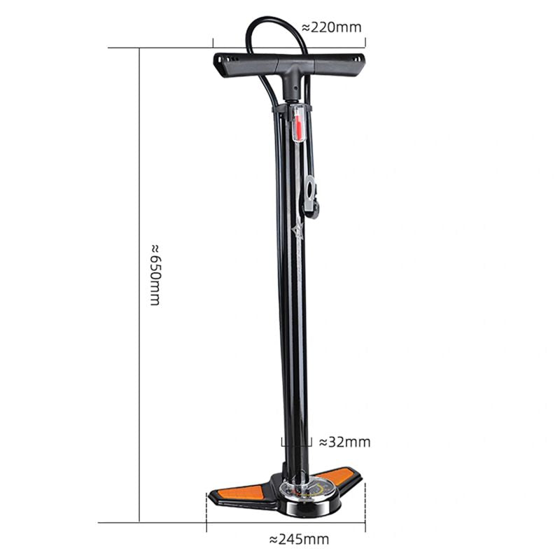 Rockbros Floor Pump with Pressure Gauge - Black and Orange narancssárga pumps