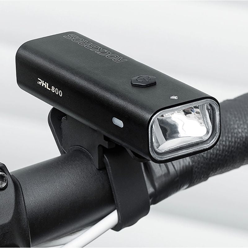 Rockbros 24710012001 front bicycle light 800 lm + USB-C - USB-A cable - black fekete lights, tourist equipment
