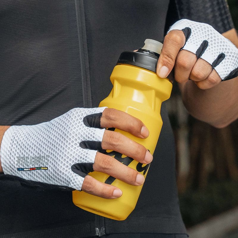 Rockbros ROAD TO SKY Short Shock Absorbing Cycling Gloves M - White m \ biały kesztyű 16220043002-211641