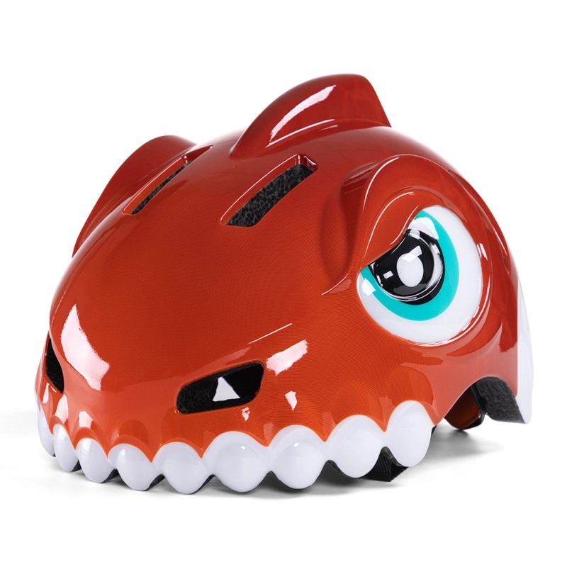 Wozinsky Children's Bike Helmet Dinosaur Pattern S - Red czerwony védőfelszerelés HT-62C-199829