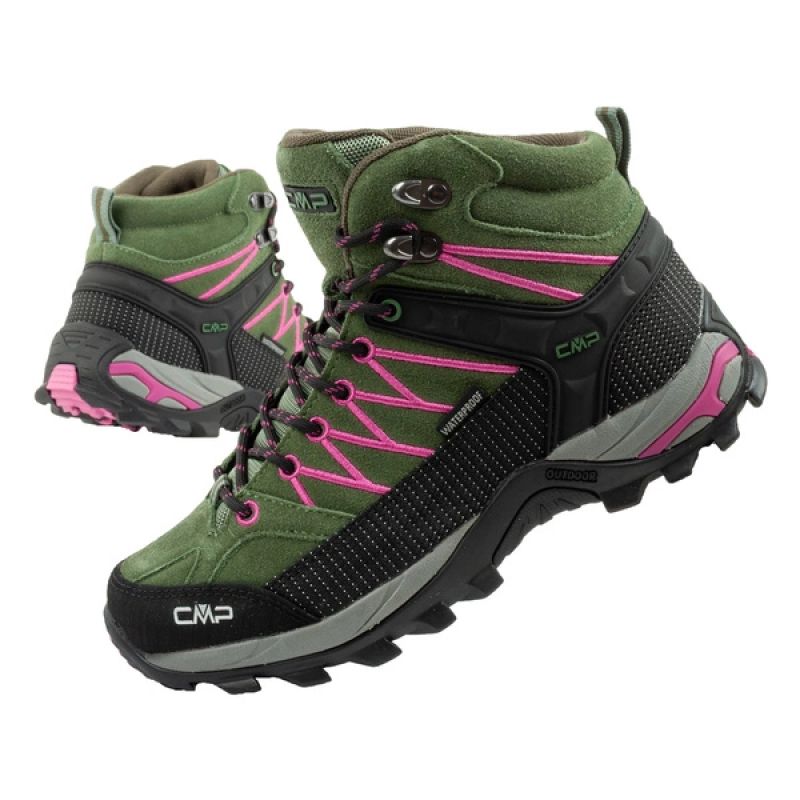 CMP Rigel women's trekking leather durable waterproof ankle boots green zöld cipő