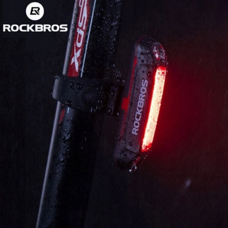 Rockbros A54BK Rear Bike Light + Micro USB - USB-A Cable - Black fekete lights, tourist equipment