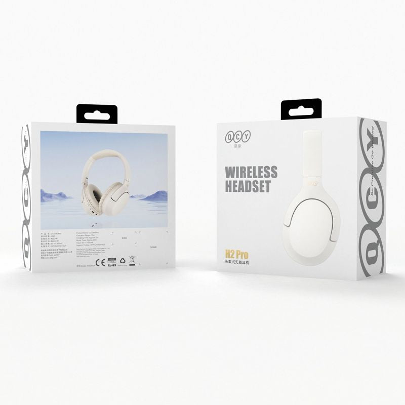 head QCY H2 Pro ENC Bluetooth 5.3 Over-Ear Headphones - White fehér headsets