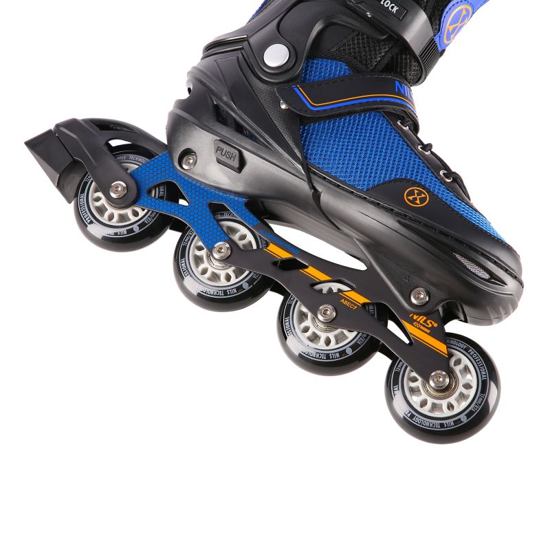 NH18188A 2in1 BLACK-ORANGE SIZE M(34-38) ROLLER SKATES WITH HOCKEY SLEEVE NILS EXTREME narancssárga görkorcsolya