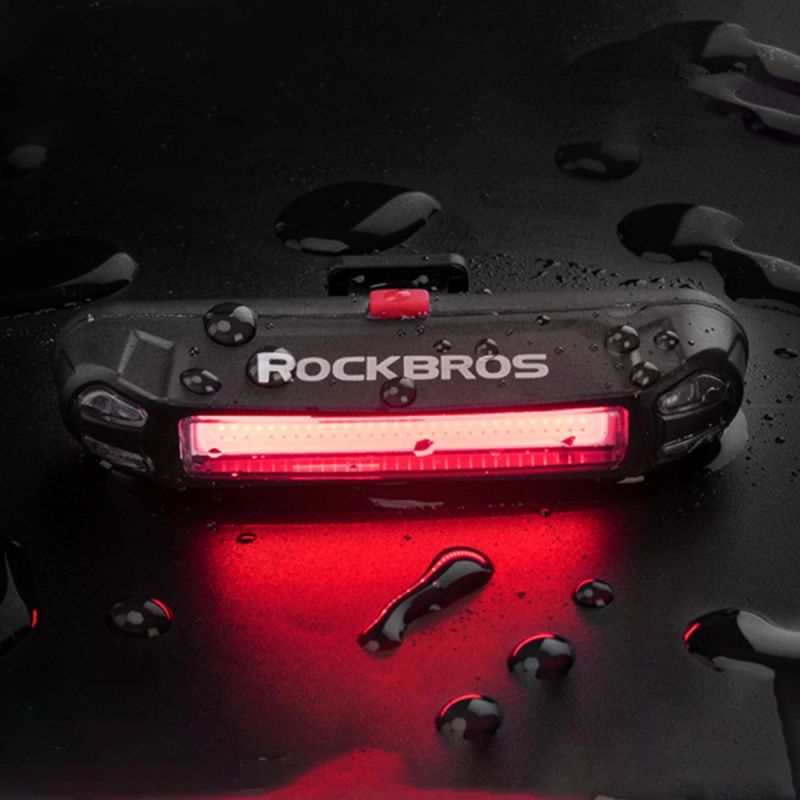Rockbros A54BK Rear Bike Light + Micro USB - USB-A Cable - Black fekete lights, tourist equipment