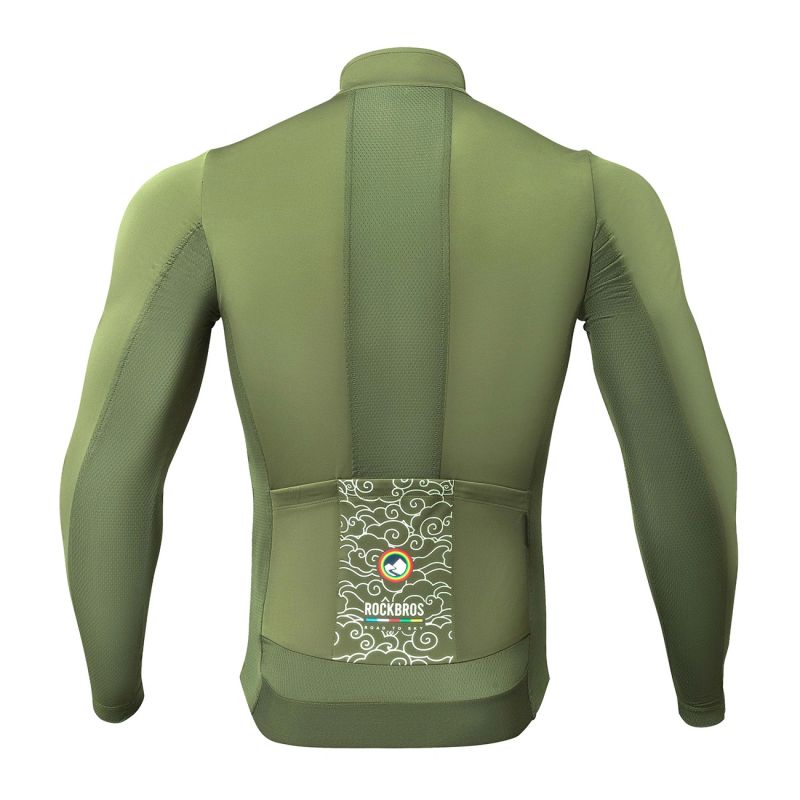 Rockbros ROAD TO SKY windproof insulated cycling jersey M - green m \ zielony pulóver