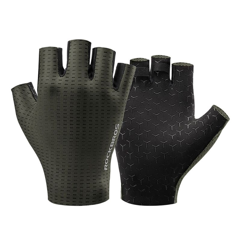 Rockbros Breathable Short Finger Cycling Gloves, Size: L - Green zielony \ l kesztyű