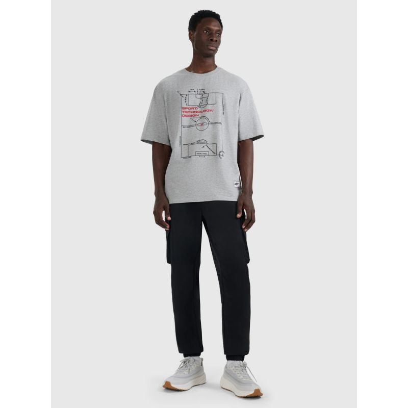 Men's oversize printed T-shirt 4F 4FRAW25TTSHM3257-27M