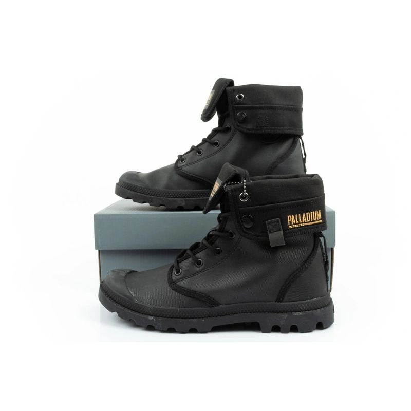 Palladium Women's Baggy Coated High Top Sneakers Fashionable Black fekete utcai cipő