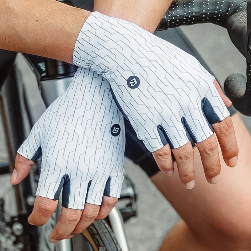 Rockbros Road Cycling Gloves Size: - White/Black fekete kesztyű