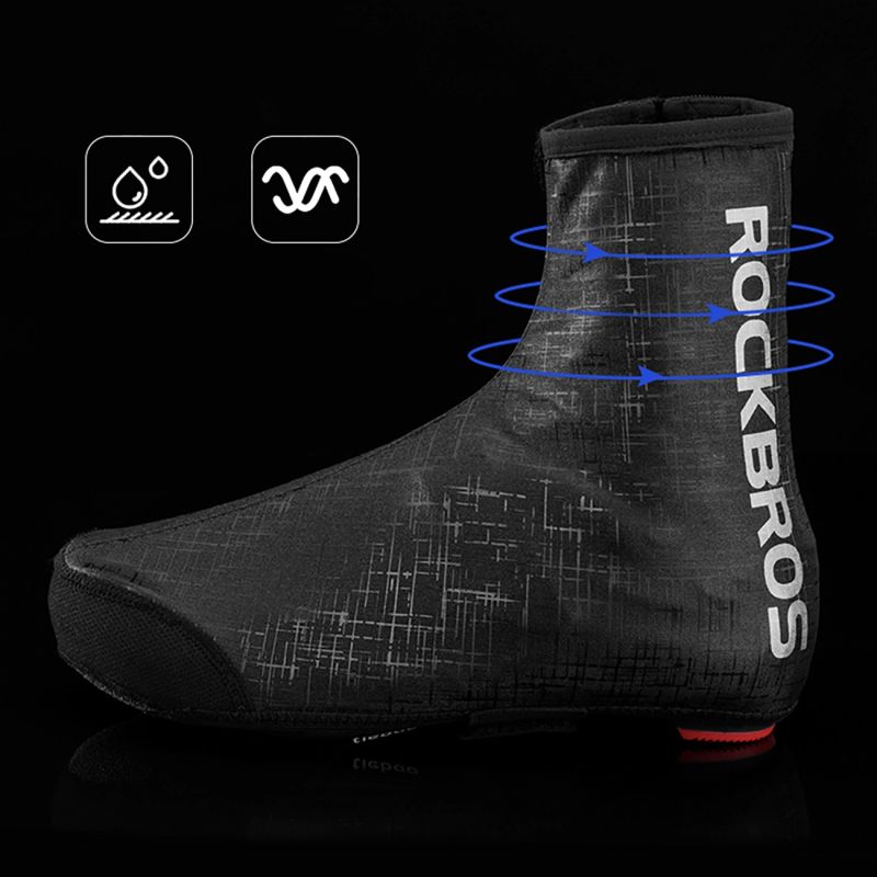 Rockbros Windproof Waterproof Shoe Covers 42-46 cm - Black fekete protectors and knee pads