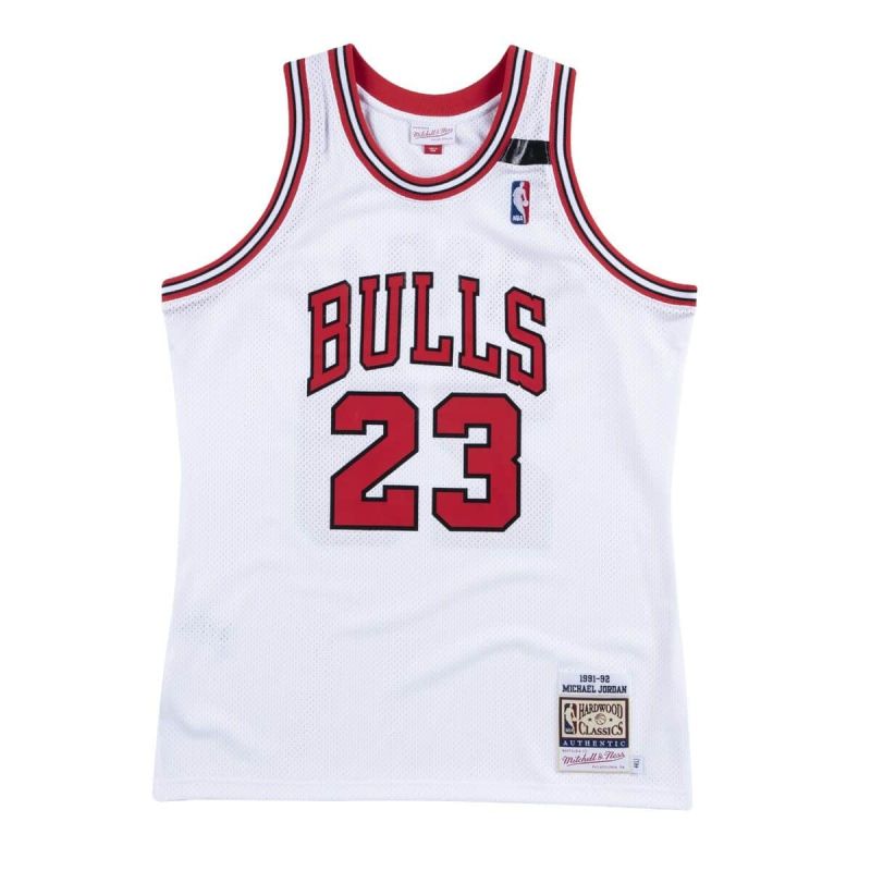 Mitchell & Ness Authentic Michael Jordan Chicago Bulls 1991-92 Game Jersey - AJY4LG19006-CBUWHIT91MJO mez