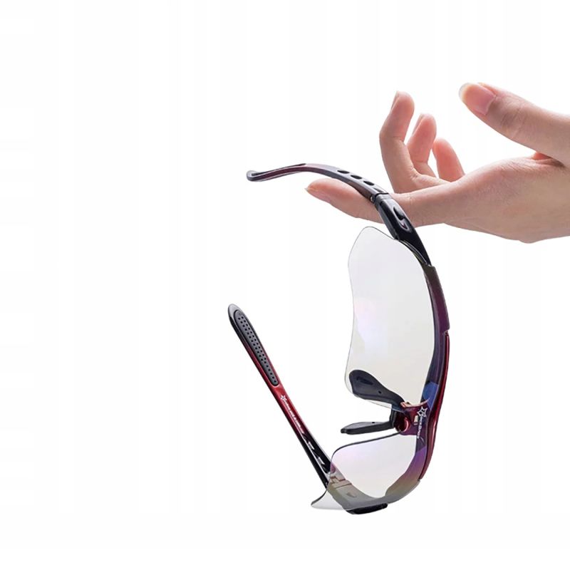 Rockbros 10001 Polarized Cycling Glasses - Black and Red czarny || czerwony training equipment