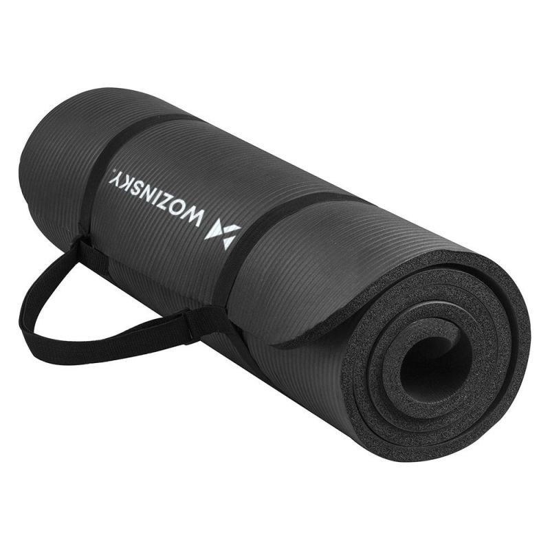 Wozinsky exercise mat 181 x 63 x 0.9 cm thick gymnastic yoga mat black czarny jóga matrac 5907769300417-63711
