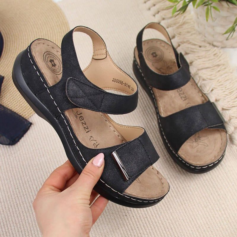 eVento W EVE223D black wedge sandals fekete szandál