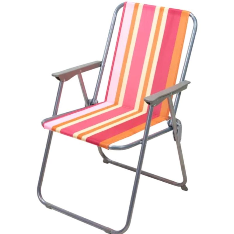 Redcliffs Folding Chair With Armrests, Orange Straps