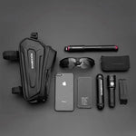 Rockbros B68 Bike Pannier for Frame, Armored, with Phone Pocket and Cover, 1.7L - Black