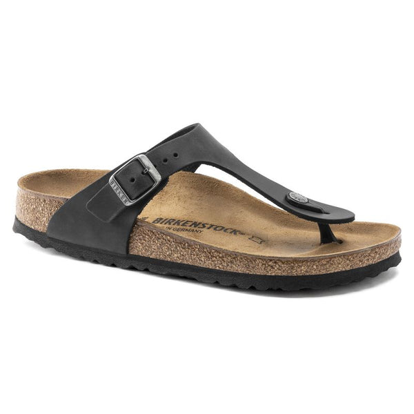 Birkenstock Gizeh NU Oiled Black Regular Women's/Men's Flip-Flops Oiled Leather for Wide Feet (0845251) general