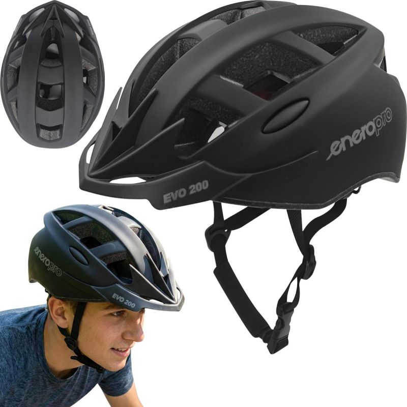 Enero Pro Evo Adjustable Cycling Helmet 200 Rm (54-58cm) fekete helmets