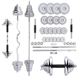 HMS 3-in-1 STC55 weight set (dumbbells, straight barbell and curl barbell) chrome plated in a 55kg case edzőfelszerelés 17-59-117