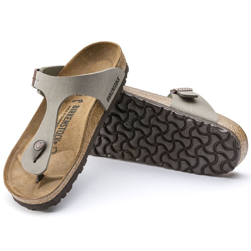 Birkenstock Gizeh Stone Birko-Flor narrow women's flip-flops for narrow feet gray (0043393) general