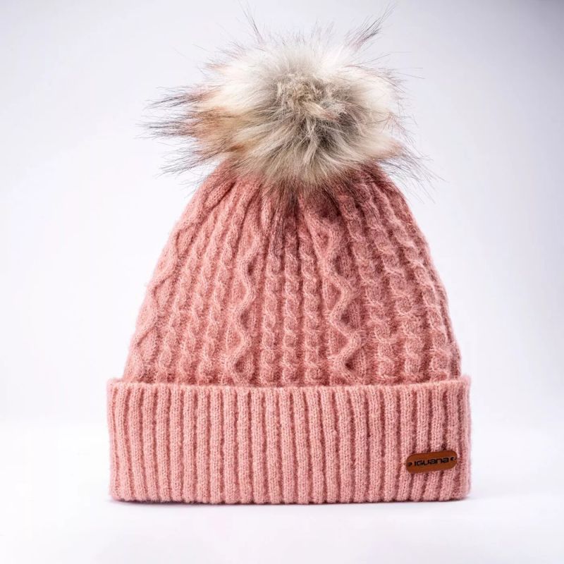 Iguana Ninoa Hat W rózsaszín kötött sapka 92800553819