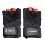 HMS Gym Gloves Black/Red RST01 SIZE fekete kapuskesztyű 17-63-209