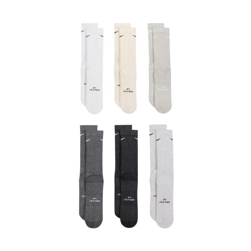 Nike Everyday Elevated Socks 6 Pairs Gray, krém zokni